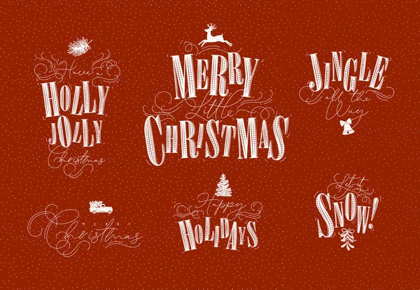 Christmas letterings red — Stock Vector