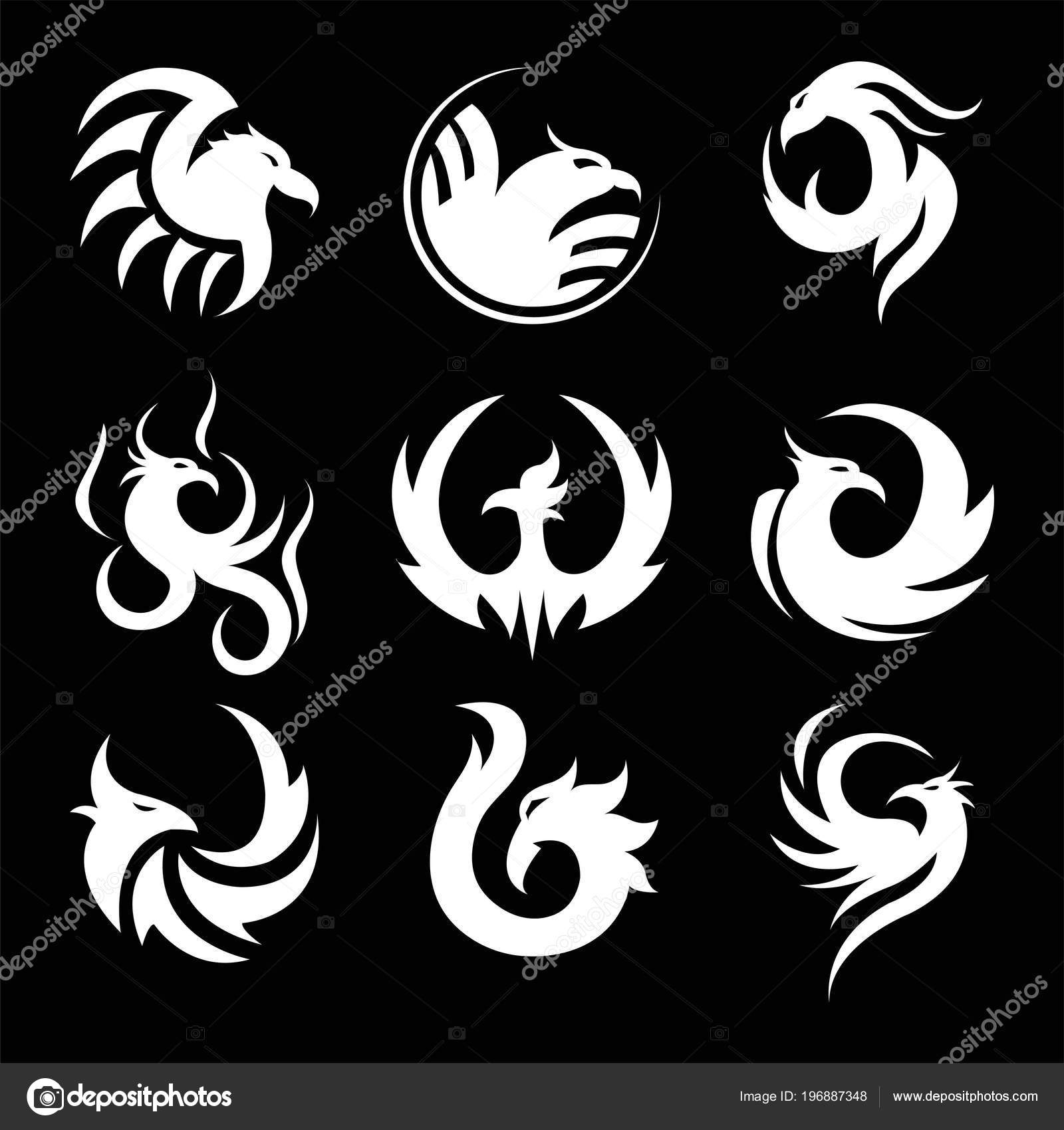 Blue Phoenix Logos Clipart Black And White Download - Phoenix