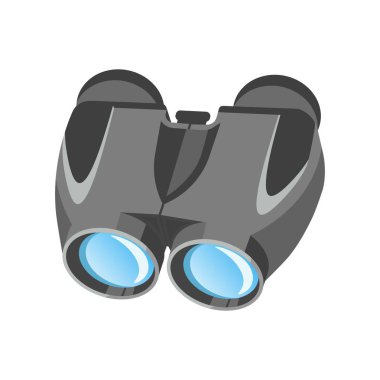 Modern dürbün ile güçlü metal corpus zoom. Uzun mesafe nesnelerde büyütmek için optik cihaz. Lensler izole karikatür düz vektör çizim üzerinde beyaz ile yangın önleyici donatım.