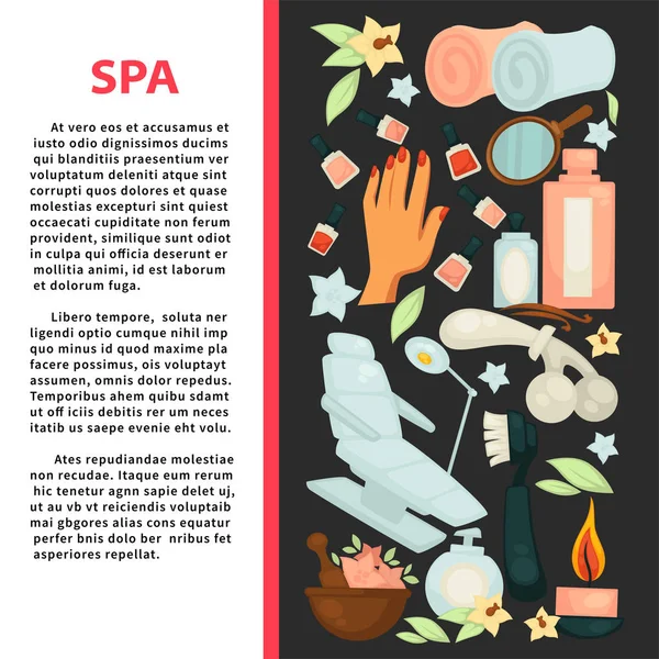 Cartaz Salão Spa Com Equipamento Para Procedimentos Beleza Cadeira Cosmetologia —  Vetores de Stock