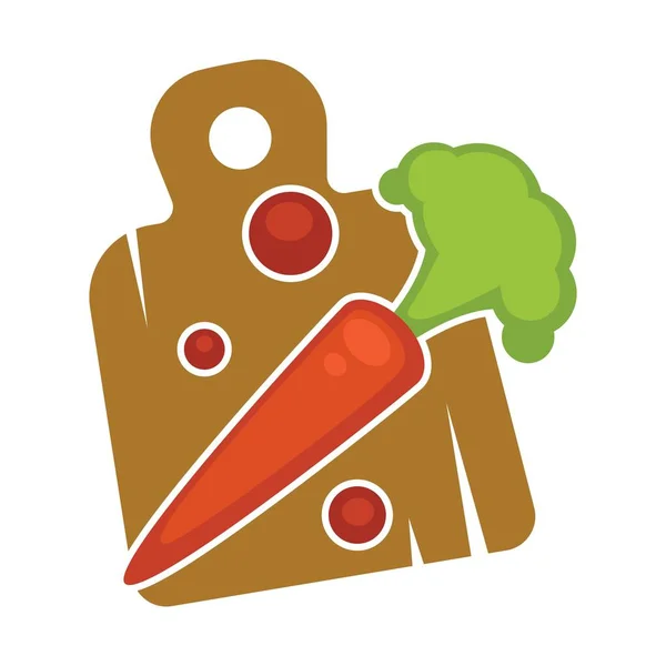 Promo Emblem Für Veganes Essen Mit Tomaten Und Möhren Auf — Stockvektor