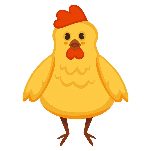 Personaje Pollo Dibujos Animados Pollo Amarillo Para Pascua Niño Cumpleaños — Archivo Imágenes Vectoriales