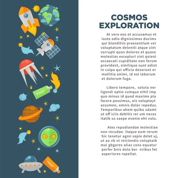 Kosmosforschung Und Weltraumforschung Poster Für Astronomie Oder Naturwissenschaftliche Ausbildung Vektordesign — Stockvektor