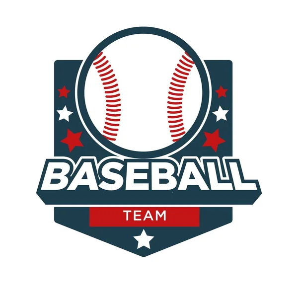 Beyzbol Takım Logo Şablonu Spor Kulübü Veya Kolej Ligi Rozeti — Stok Vektör