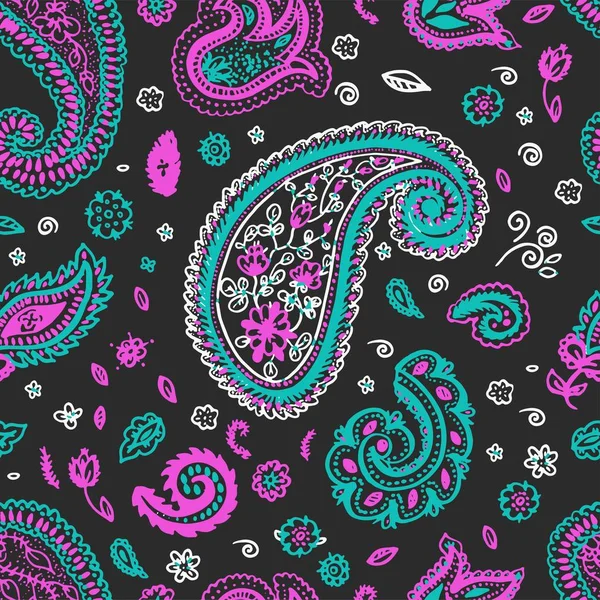 Paisley Patroon Achtergrond Van Indiase Sieraad Vector Naadloze Ontwerp Van — Stockvector