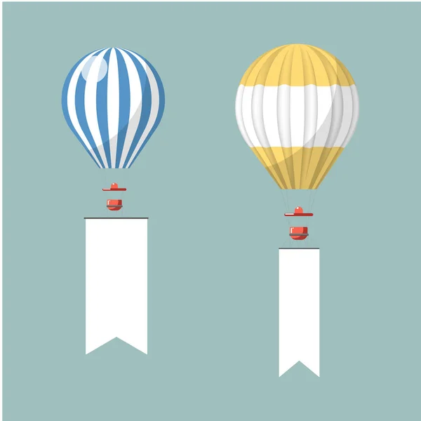 Hot Air Balloon Flying Advertising Media Outdoor Display Constructions Vector — Stock Vector