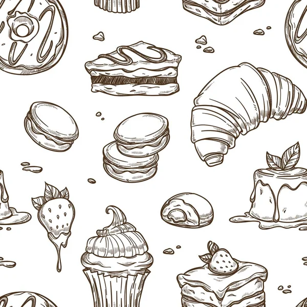 Gâteaux Desserts Isolés Sur Fond Blanc — Image vectorielle
