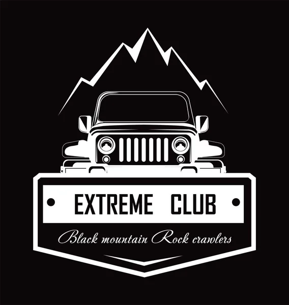 Extreme Club Zwarte Berg Rock Crawlers Promo Logo — Stockvector