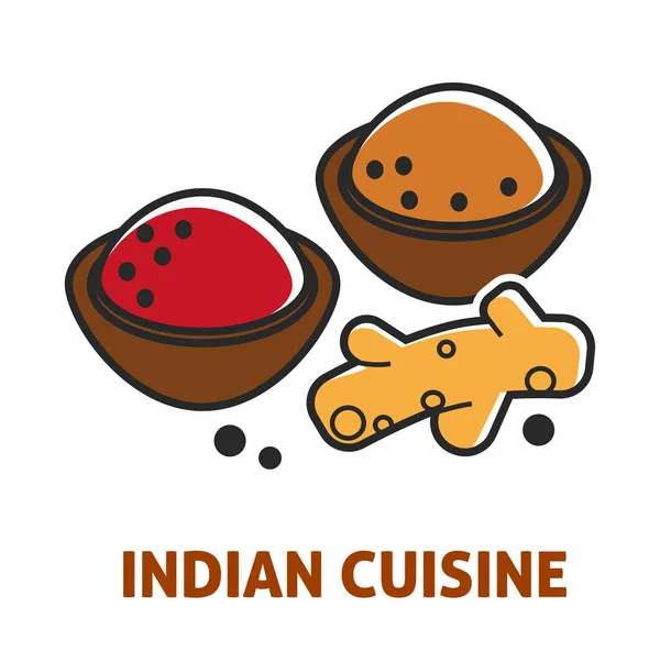 Especias Indias Curry Jengibre Aisladas Sobre Fondo Blanco — Vector de stock