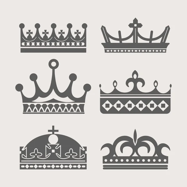 Logo Corona Diadema Real Símbolo Heráldico Tiara Reina Vector Coronas — Vector de stock