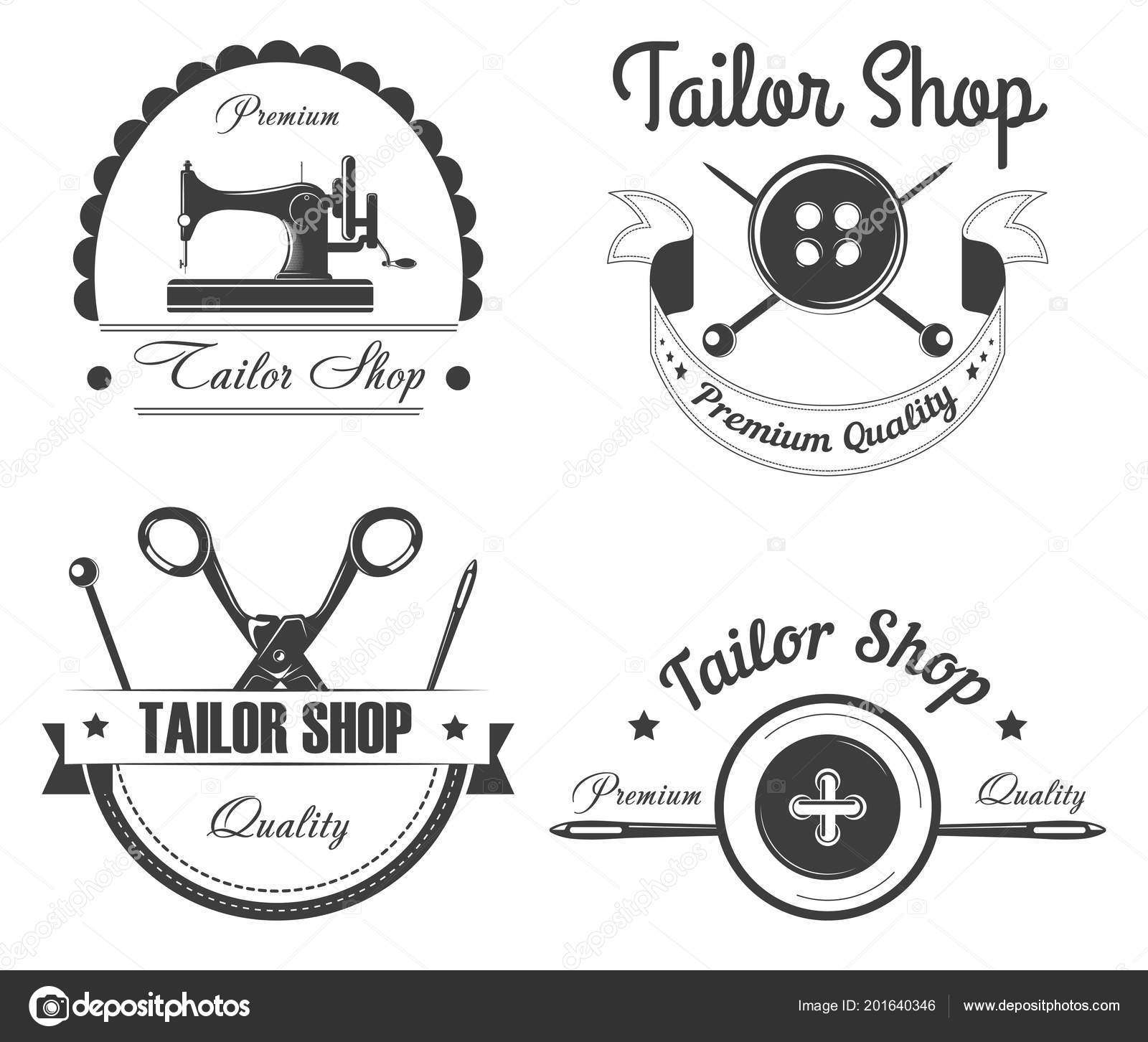 Tailor Shop Logo Dressmaker Atelier Fashion Dress Tailoring
