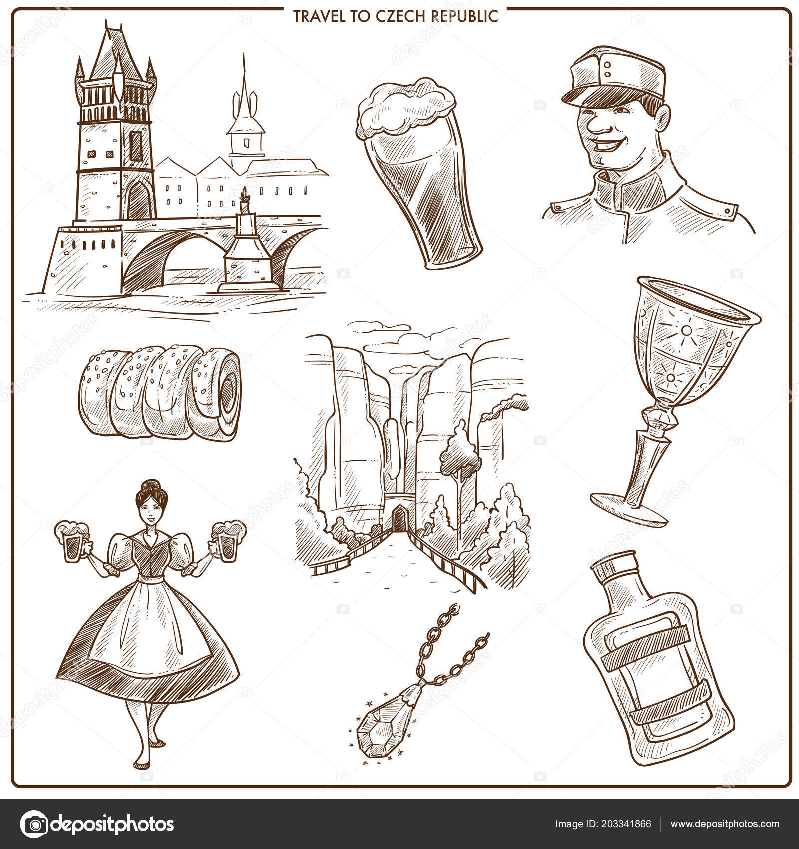 Czech Republic Travel Sketch Symbols Prague Tourism Landmarks Vector Image By C Sonulkaster Vector Stock Czech Republic Travel Sketch Symbols Prague Tourism Landmarks Vector Image By C Sonulkaster Vector Stock
