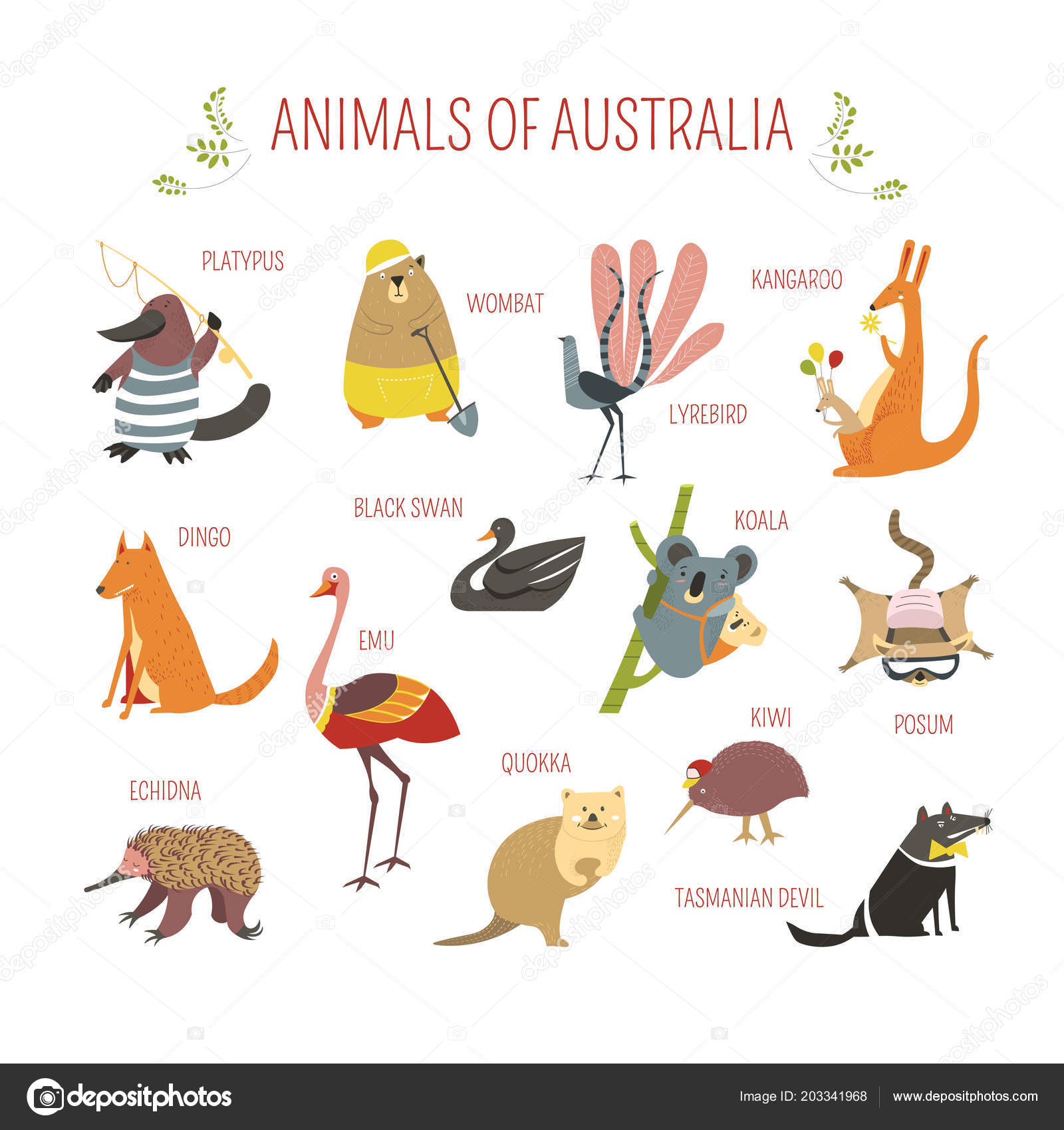 Australian Animals Birds Sketch Stock Vector Image by ©Sonulkaster #203341968 Australian Animals Birds Sketch Stock Vector Image by ©Sonulkaster #203341968