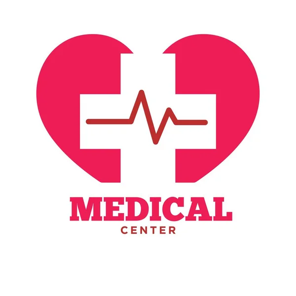 Плакат Медичного Центру Символом Серця — стоковий вектор