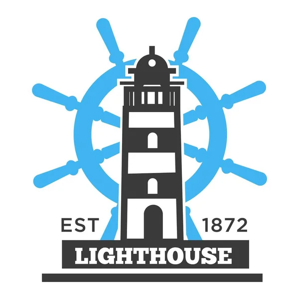 Lighthouse Hight Building Poster Headline — Stock Vector