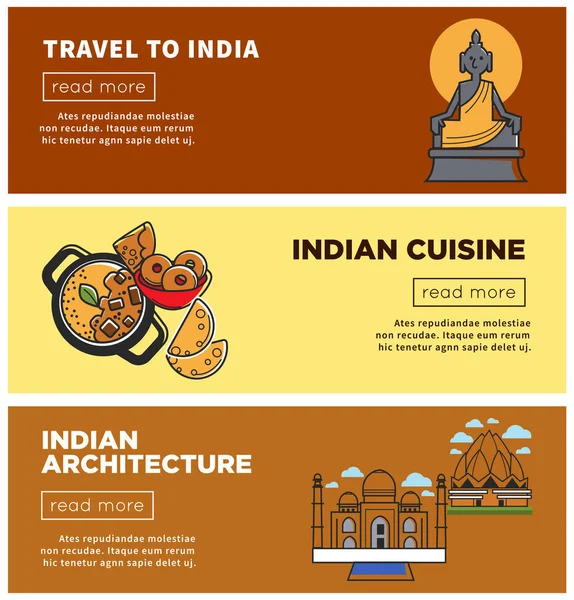 Iindian Kuchni Architektura Dziedzictwo Kraju Orientalne — Wektor stockowy