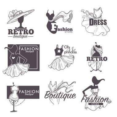 Moda elbise butik logolar modeli 