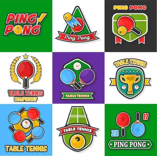 Ping Pong Logo Vecteur Tennis Table Pour Club Sportif Tournoi — Image vectorielle