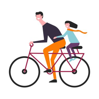 Babası sürmek bisiklet kızı ile 