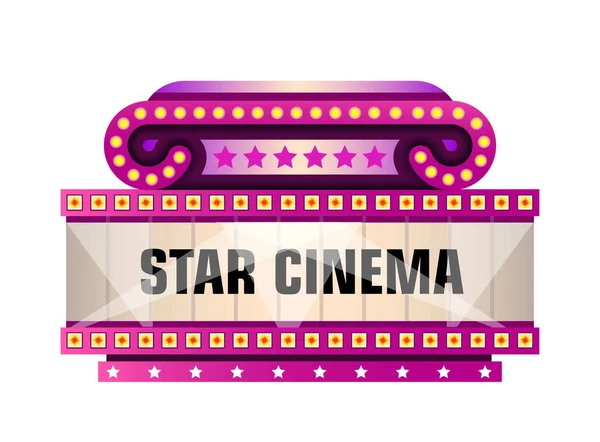 Retro-Schild für Film und Kino — Stockvektor