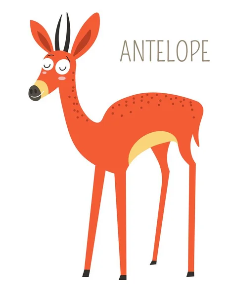 Тонкая антилопа с закрытыми глазами — стоковый вектор