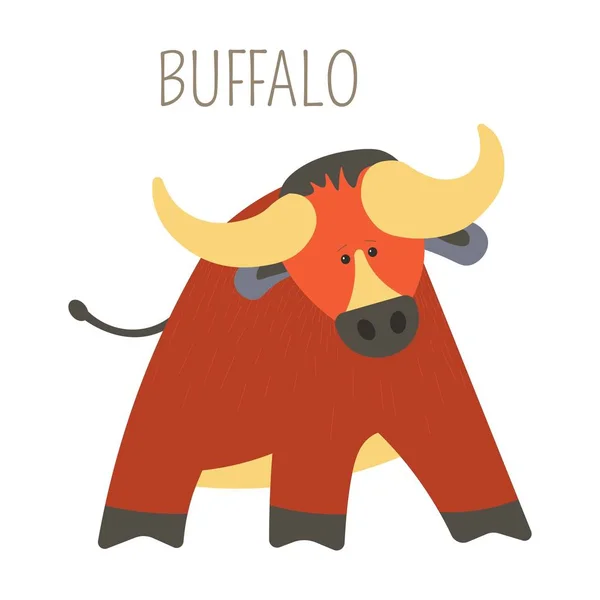 Buffalo avec sabots et cornes — Image vectorielle