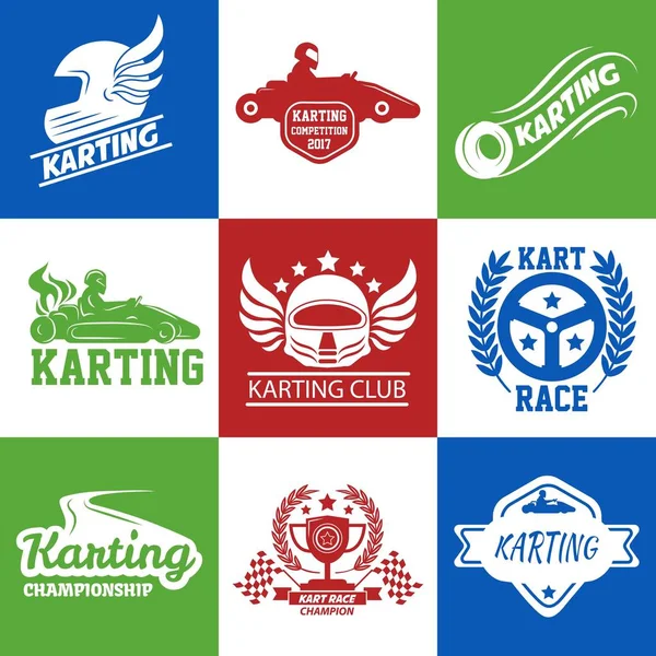 Kart modèles de logo de course — Image vectorielle