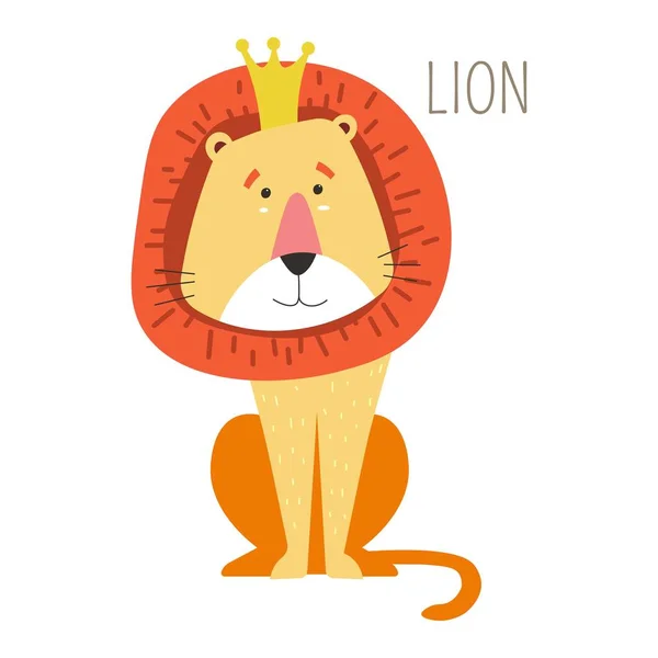 Lví král v koruně — Stockový vektor