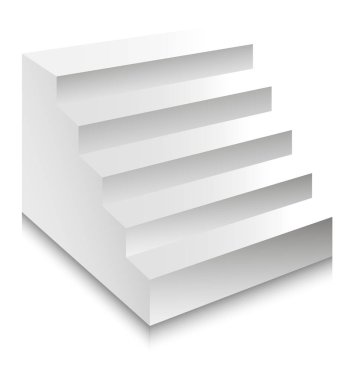 Beyaz arka plan üzerinde izole 3d merdiven vektör