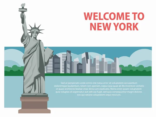 Vítejte New Yorku Vektor Plakát — Stockový vektor