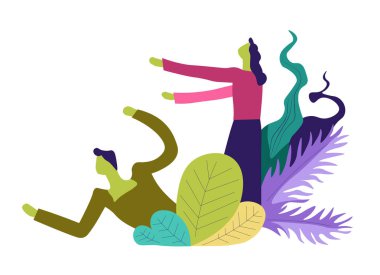 İnsanlar vektör undead yaratıklar saldırı yaşayan zombi. Kadın ve erkek kaynıyor ve gıda ve beyin için Aradığınız cesetler. Virüslü karakter avcılık, bir ısırık, yeşillik ve yaprakları almak istiyorum