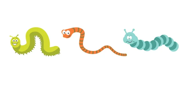 Funny Incests Crawling Together Same Direction Isolated Small Creature Vector — Stock Vector