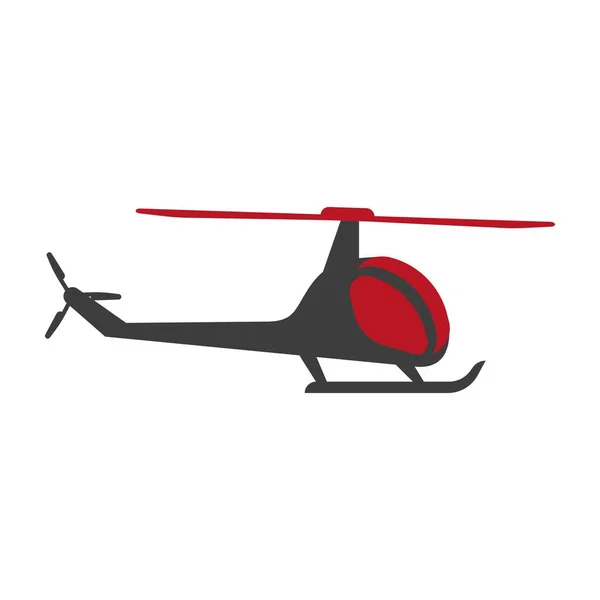 Helicopter Flying Aircraft Transporting Chopper Isolated Icon Vector Vehicle Wings — Stock Vector