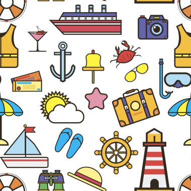 Tatil dinlenme sahil öğeleri seamless modeli tarafından 