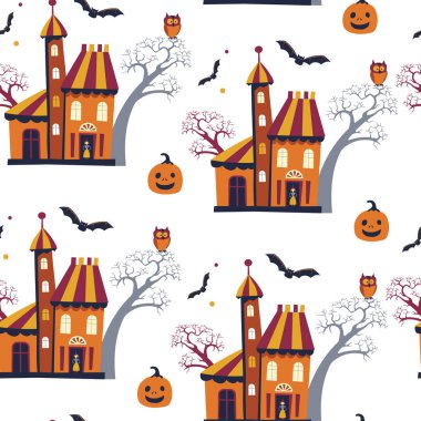 Cadılar Bayramı renkli Seamless Modeli 