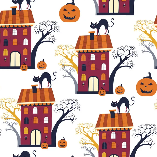 Halloween Patrón Inconsútil Colorido — Vector de stock