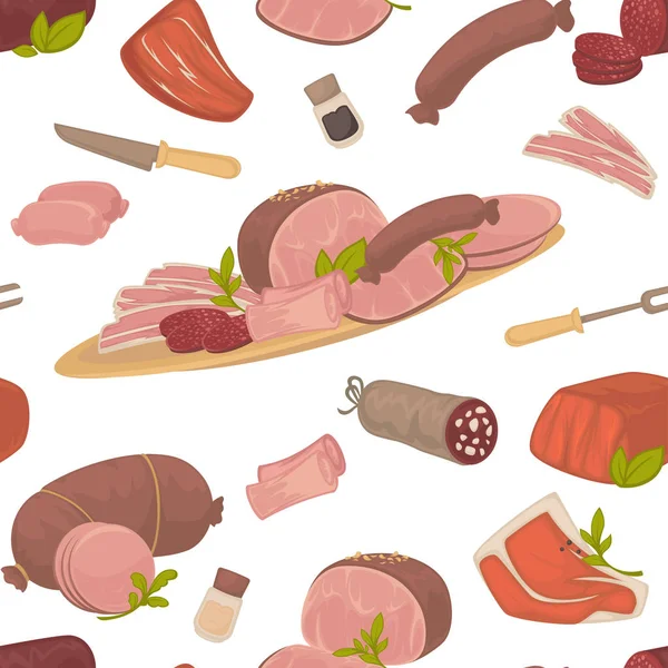 Nourriture Base Viande Steak Saucisses Avec Épices Dans Des Bouteilles — Image vectorielle