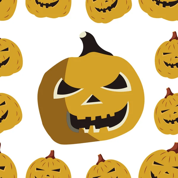 Calabaza Halloween Aislada Sobre Fondo Blanco — Archivo Imágenes Vectoriales