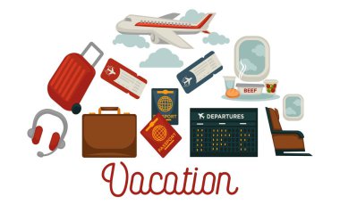 Tatil tatil ve yaz hava yolculuğu için seyahat poster