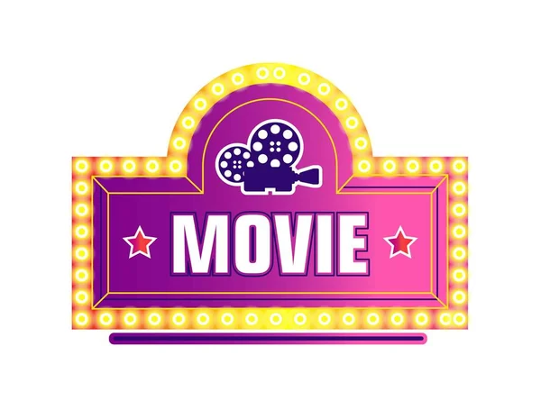 Cámara Cine Estrellas Logotipo Icono Aislado — Vector de stock