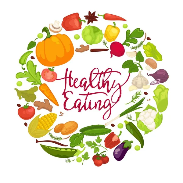 Zelenina Zdravé Potraviny Plakát — Stockový vektor