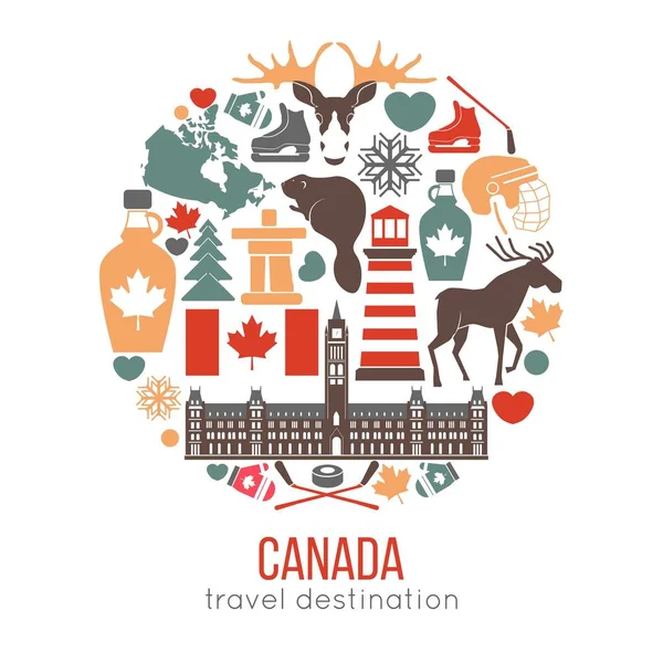 캐나다 다채로운 라운드 화이트에 — 스톡 벡터