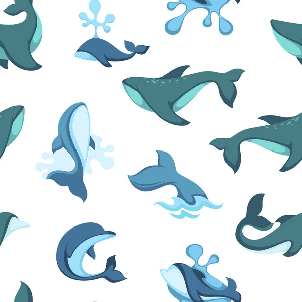 Eau Mer Dauphins Motif Sans Couture — Image vectorielle