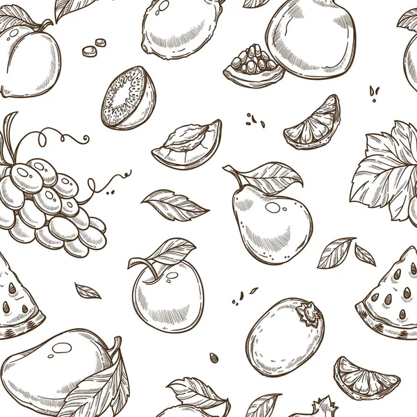 Fruits Croquis Motif Fond — Image vectorielle