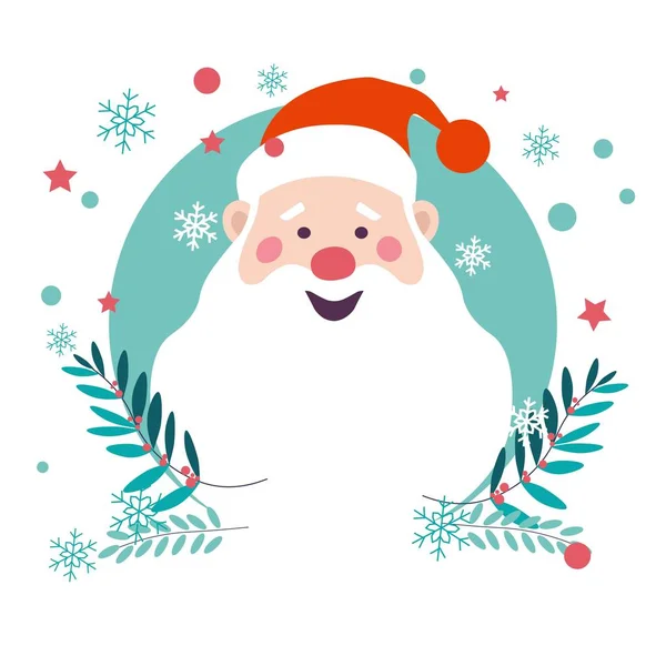 Santa Claus Zimní Charakter Stařec Symbol Vánočních Svátků — Stockový vektor