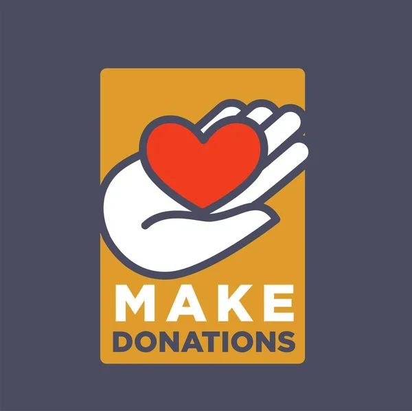 Логотип Руки Сердца Социального Пожертвования Благотворительности — стоковый вектор