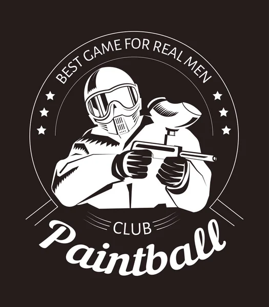 Paintball Club Deportivo Con Mejor Juego Para Los Hombres Reales — Vector de stock