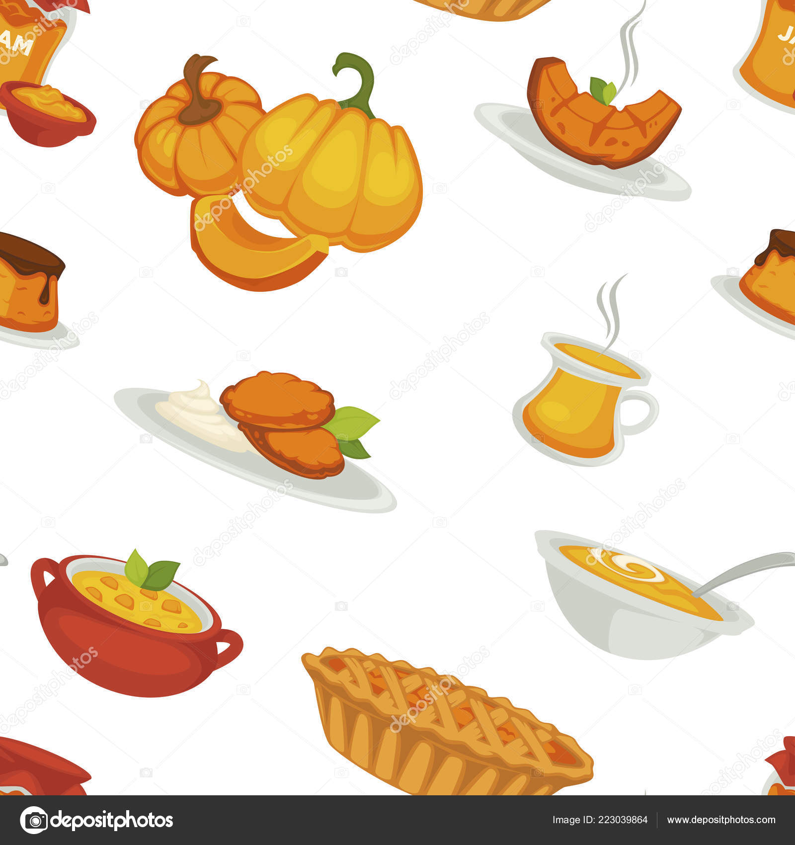 Deliciosos Platos Calabaza Para Plato Principal Postre Patrón Sin Costuras vector, gráfico vectorial © Sonulkaster imagen #223039864 Deliciosos Platos Calabaza Para Plato Principal Postre Patrón Sin Costuras vector, gráfico vectorial © Sonulkaster imagen #223039864