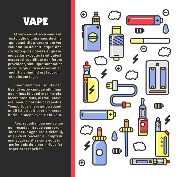 Vape Ζώνη Internet Κατάστημα Διαφημιστική Αφίσα Σύγχρονες Συσκευές Για Κάπνισμα — Διανυσματικό Αρχείο