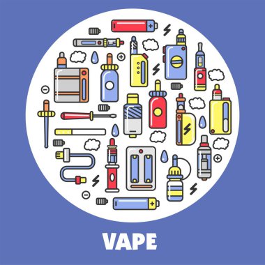 Sigara için modern cihazlar ile Vape ürün posteri